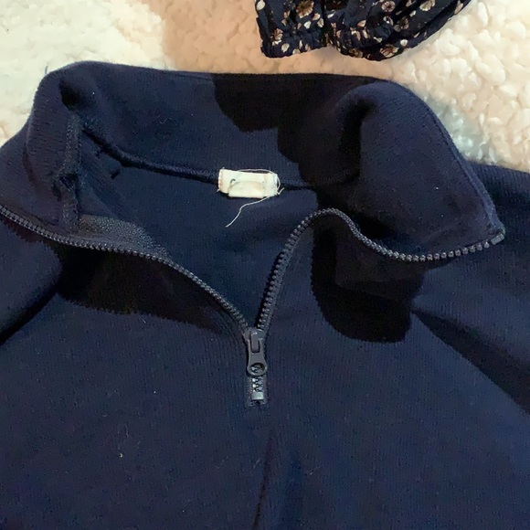 Navy Cropped quarter zip from garage - Picture 3 of 3